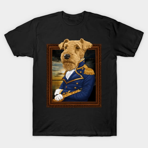 Admiral Airedale Terrier T-Shirt by Motzart